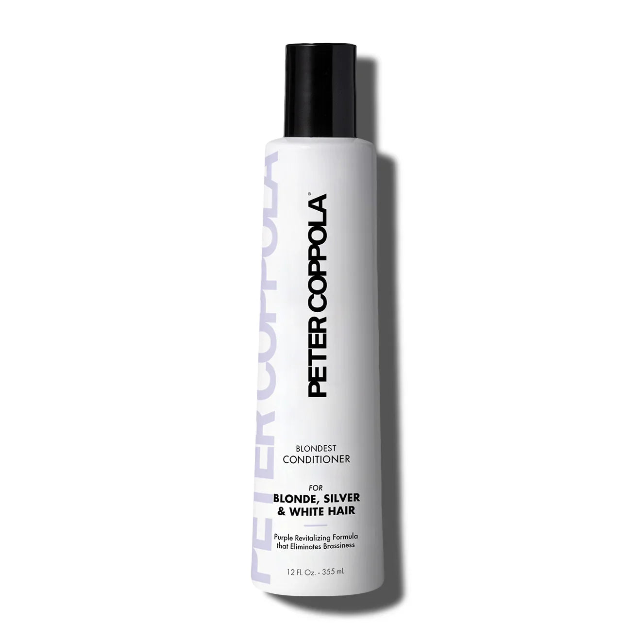 Peter Coppola bottle of blondest hair conditioner with azulene on a white background for blonde, silver and white hair