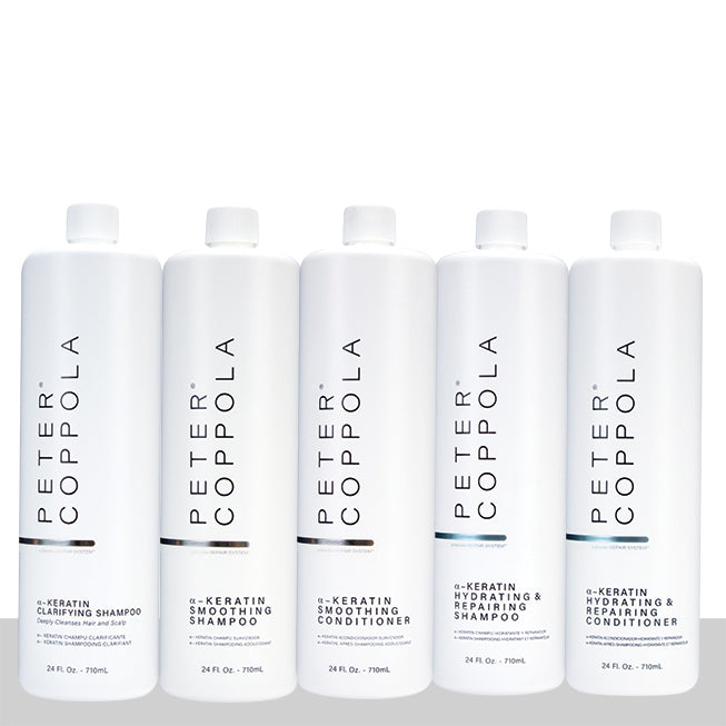 1 pc - α-Keratin Clarifying Shampoo | 24oz. 1 pc - α-Keratin Smoothing Shampoo | 24oz. 1 pc - α-Keratin Smoothing Conditioner | 24oz. 1 pc - α-Keratin Hydrating & Repairing Shampoo | 24oz. 1 pc - α-Keratin Hydrating & Repairing Conditioner | 24oz.