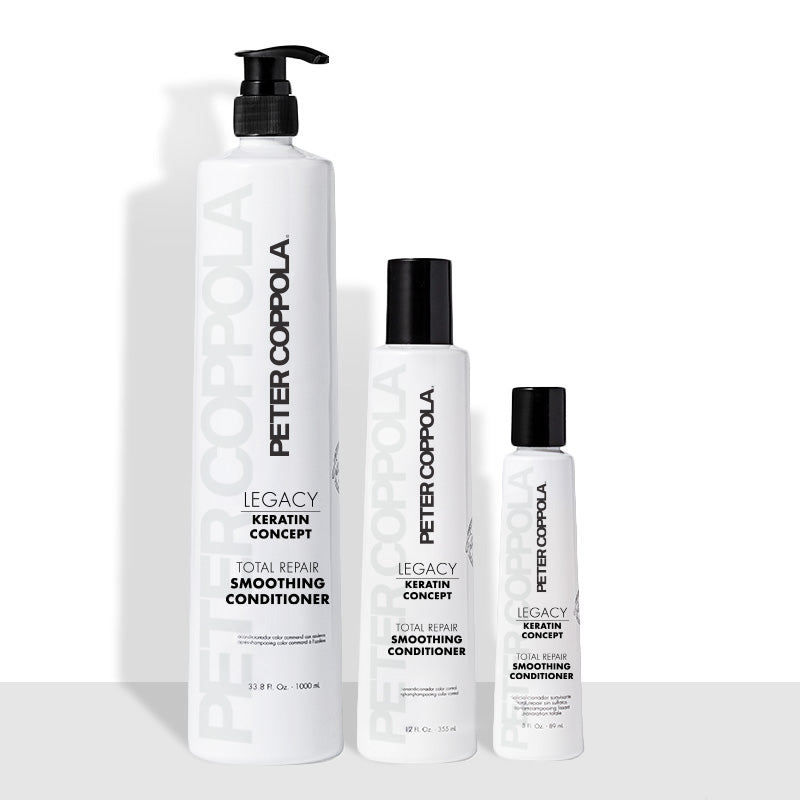 3 ounce, 12 ounce and 33.8 ounce bottle of total repair smoothing conditioner