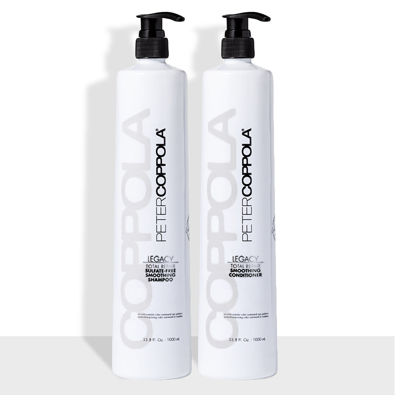 2 bottles. 33.8 ounce bottle of total repair sulfate-free smoothing shampoo, 33.8 ounce bottle of total repair smoothing conditioner
