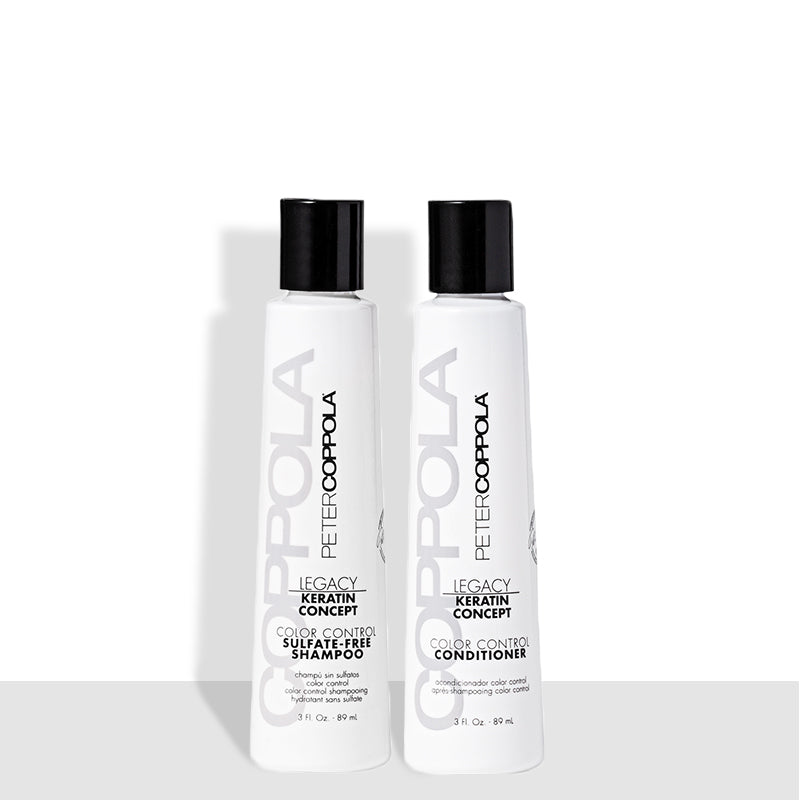 2 bottles. 3 ounce bottle of color control sulfate-free shampoo, 3 ounce bottle of color control conditioner